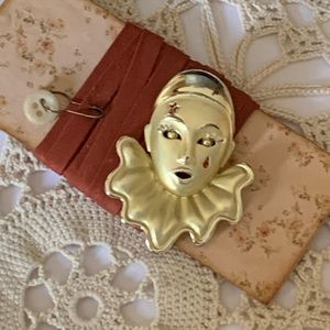 Vintage Mime Clown Brooch Jewelry Theater Drama Art New York Broadway Theatre